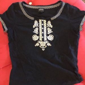Lucky Brand Size M black short sleeve top